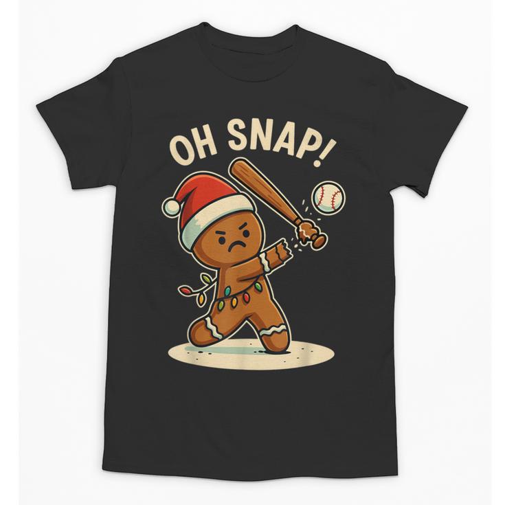 Oh Snap Gingerbreadman Baseball Christmas Men Boys Toddlers Unisex T-Shirt
