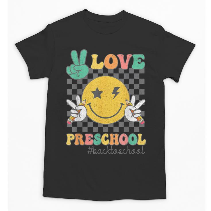 Peace Love Preschool Smile Face Back To School PRESCHOOL Unisex T-Shirt