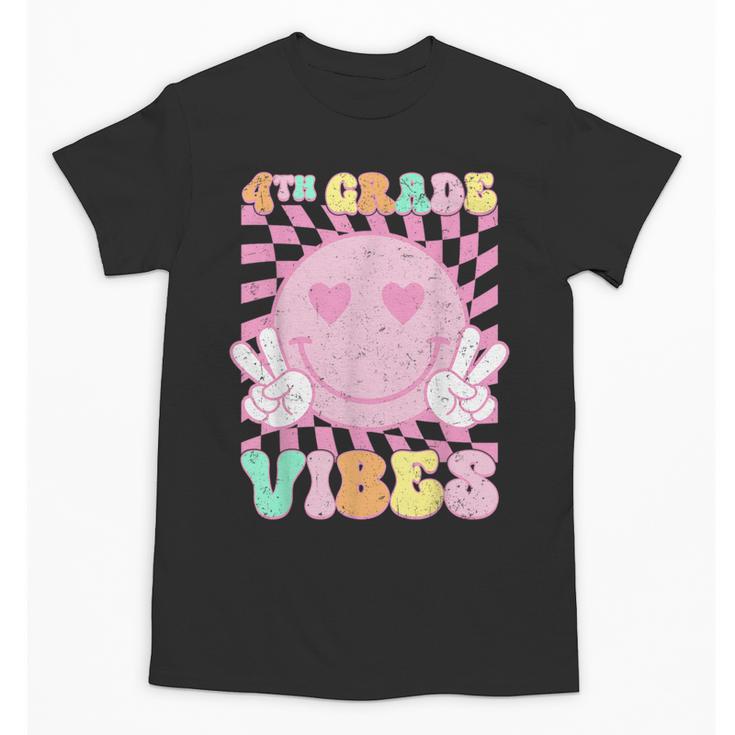 Pink 4th Grade Vibes Smile Face Back To School Fourth Grade Unisex T-Shirt