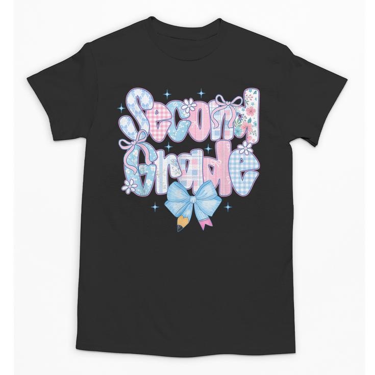Preppy Second Grade First Day Back To School 2nd Grade Bow Unisex T-Shirt