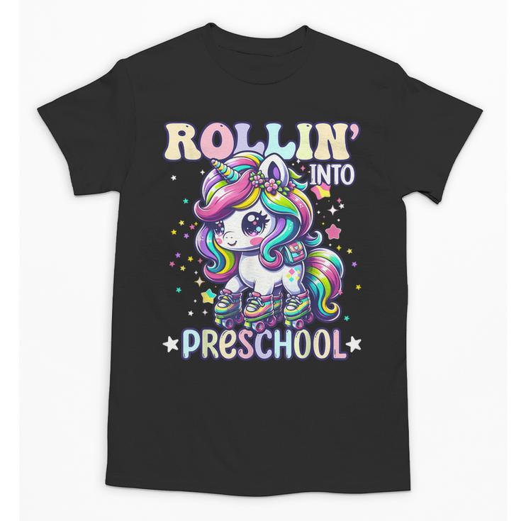Preschool Back To School First Day Girls PreK Rollin Unicorn Unisex T-Shirt