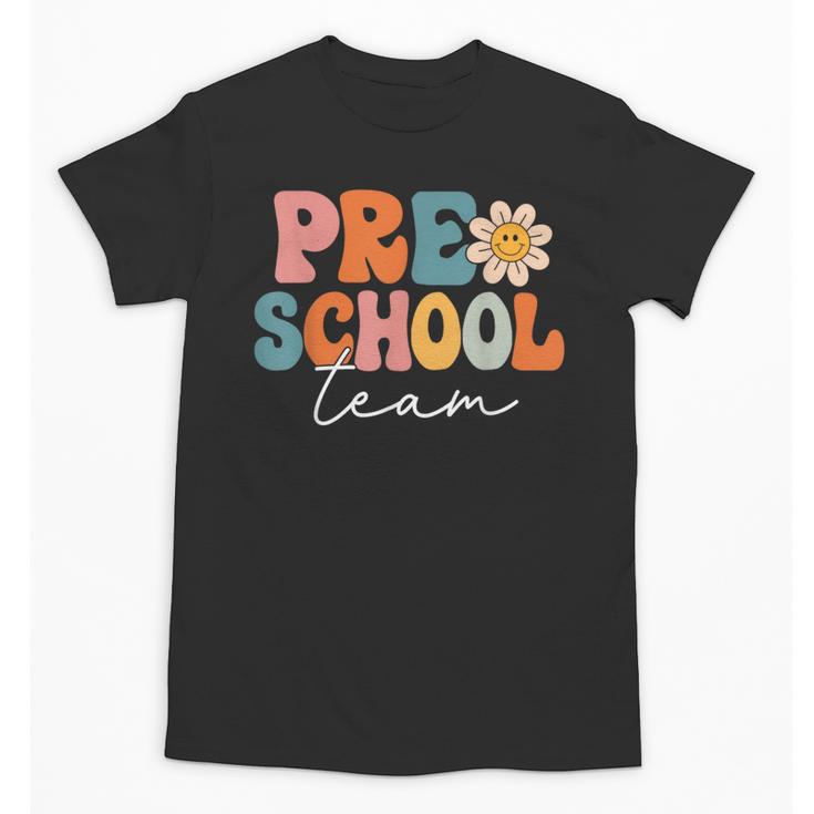 Preschool Team Retro Groovy Vintage Back To School Pre-K Unisex T-Shirt