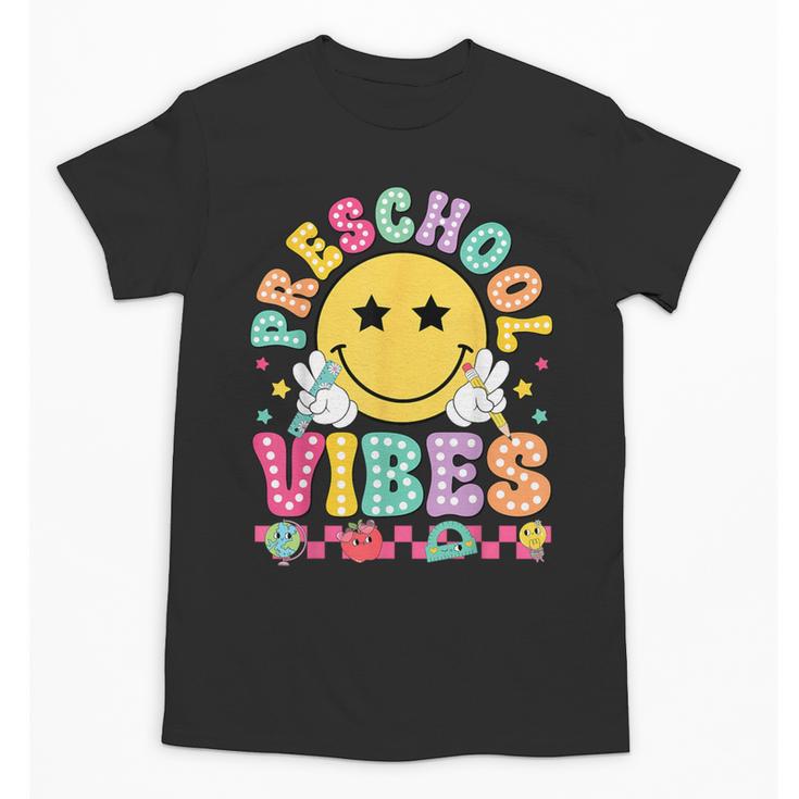 Preschool Vibes Smile Face Back To School Kinder Girls Kids Unisex T-Shirt