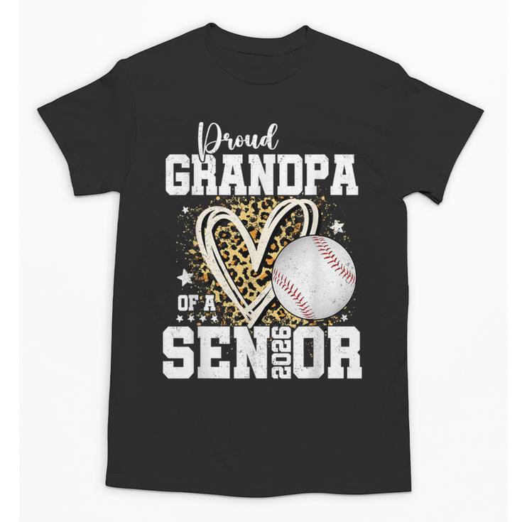 Proud Grandpa Of A 2026 Senior Baseball Graduation Leopard Unisex T-Shirt