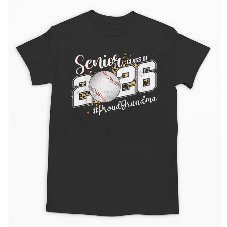 Proud Senior Grandma Class Of 2026 Baseball Graduate Leopard Unisex T-Shirt