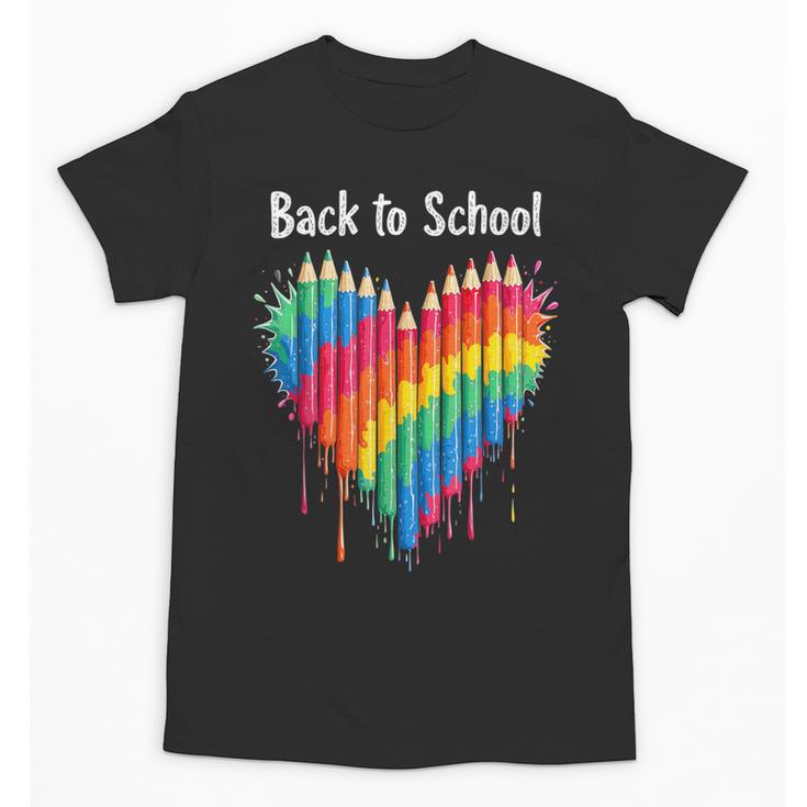 Rainbow Pencil Heart Back To School Creative Unisex T-Shirt