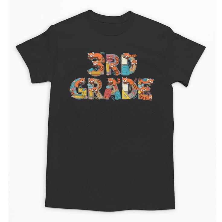 Red Panda Third Grade Back To School Kids Boys Girls Unisex T-Shirt