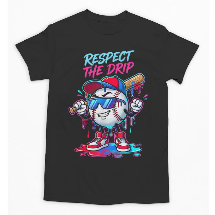 Respect The Drip Baseball Bat Sunglasses Mascot Unisex T-Shirt