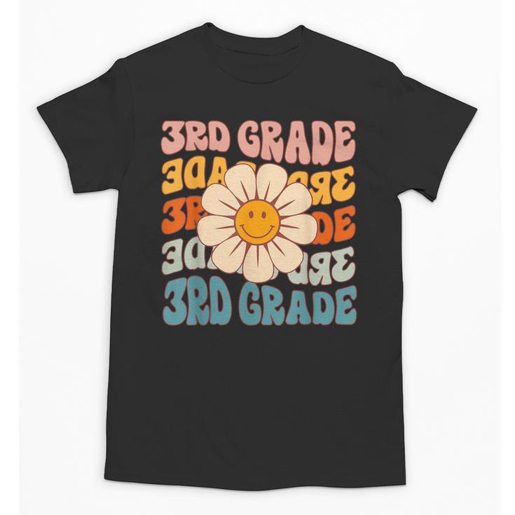 Retro 3rd Grade Daisy Colorful Back To School Third Grade Unisex T-Shirt