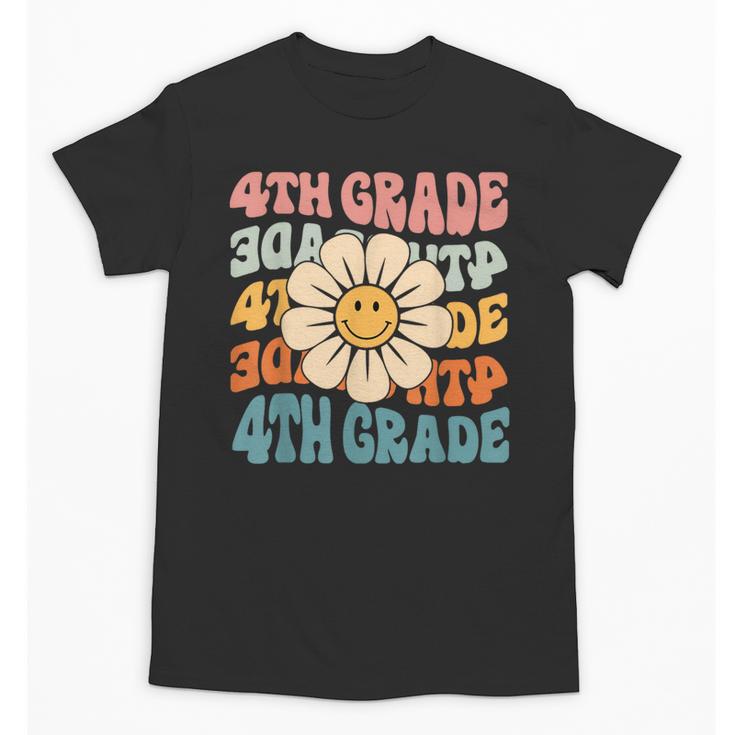 Retro 4th Grade Daisy Colorful Back To School Fourth Grade Unisex T-Shirt