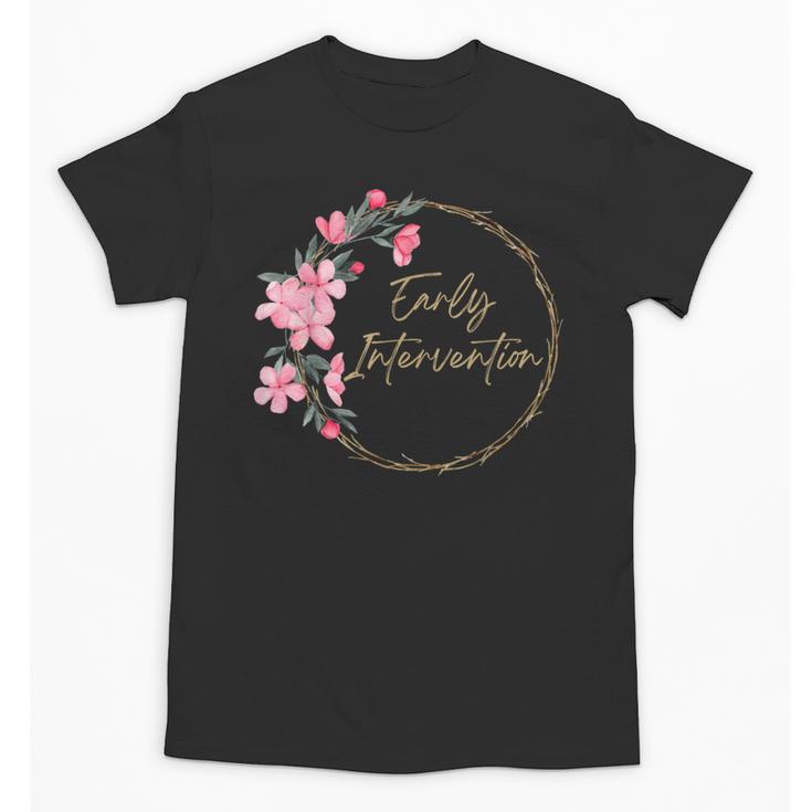 Retro Floral Early Intervention Specialist Back To School Unisex T-Shirt