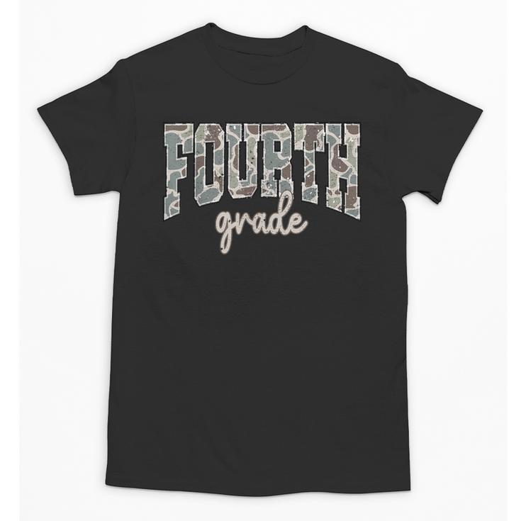 Retro Fourth Grade Back To School Boy Old Camo 4th Grade Kid Unisex T-Shirt