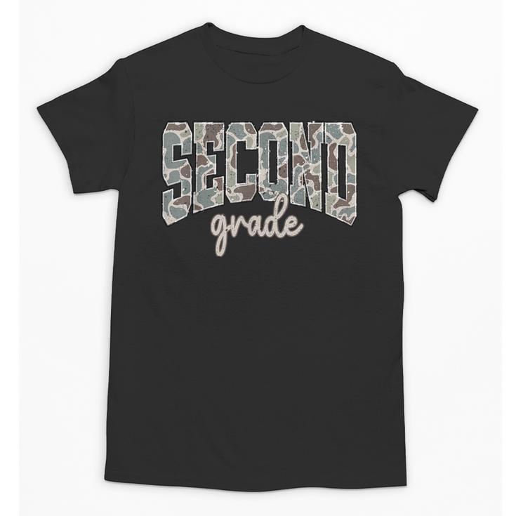 Retro Second Grade Back To School Boy Old Camo 2nd Grade Kid Unisex T-Shirt