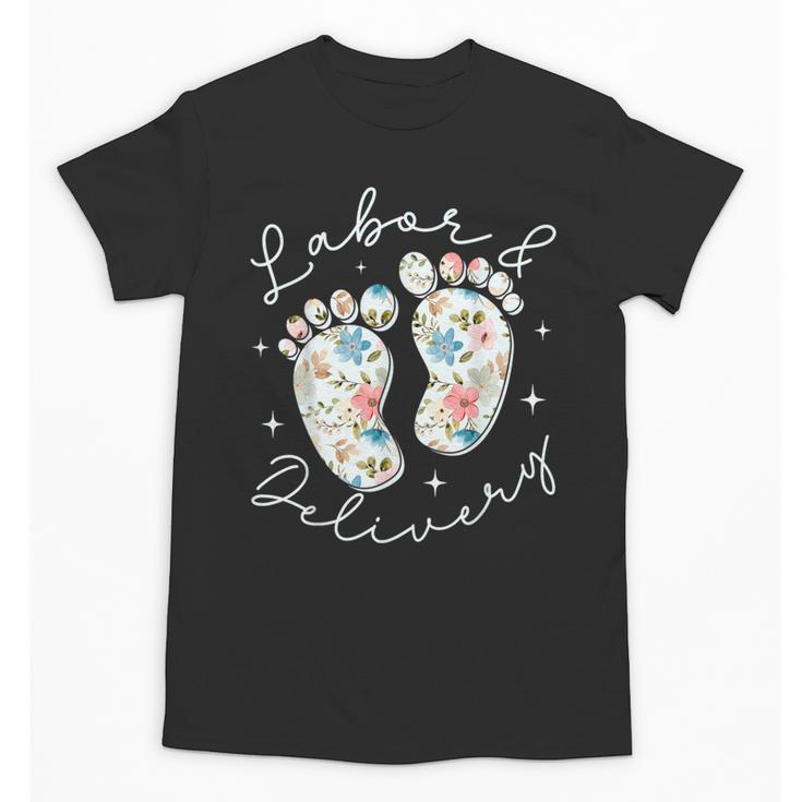 Retro Wildflowers Labor And Delivery Nurse Back To School Unisex T-Shirt