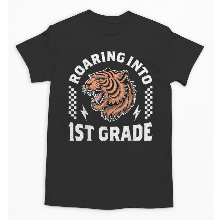 Roaring Into 1st Grade Roaring Tiger Back To School Boy Girl Unisex T-Shirt