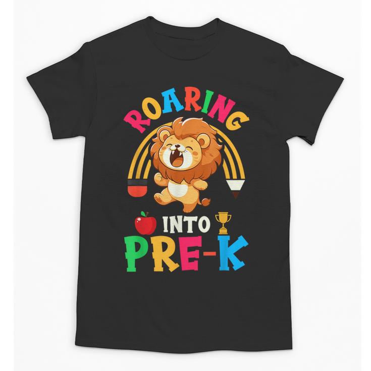 Roaring Into Pre-Kindergarten Lion Pre K Back To School Unisex T-Shirt