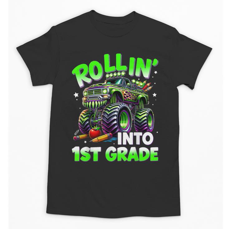 Rollin' Into 1st Grade Monster Truck Back To School Boys Unisex T-Shirt