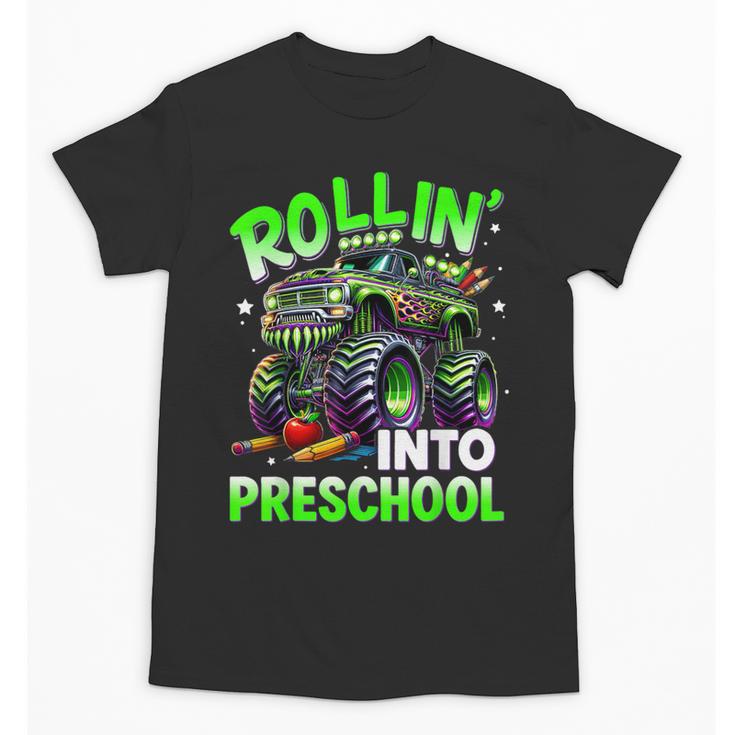 Rollin' Into Preschool Monster Truck Back To School Boys Unisex T-Shirt