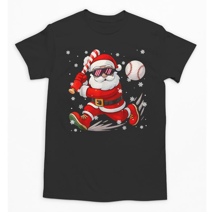Santa Baseball Christmas Pajamas Xmas Men Boy Toddlers Unisex T-Shirt