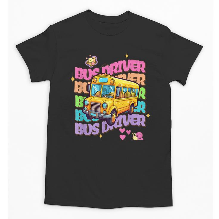 School Bus Driver Groovy Retro Back To School Unisex T-Shirt