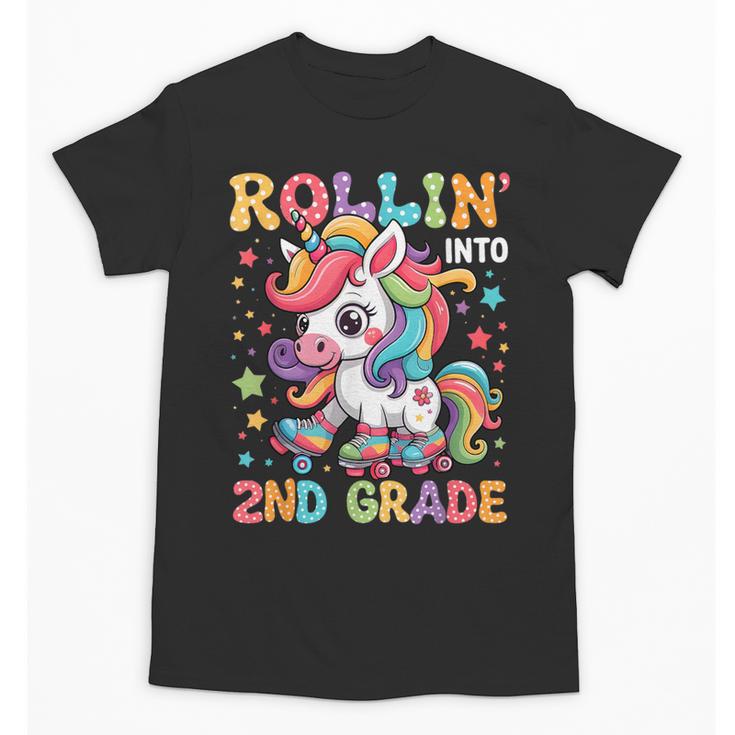 Second Grade Back To School First Day Girls Rollin Unicorn Unisex T-Shirt