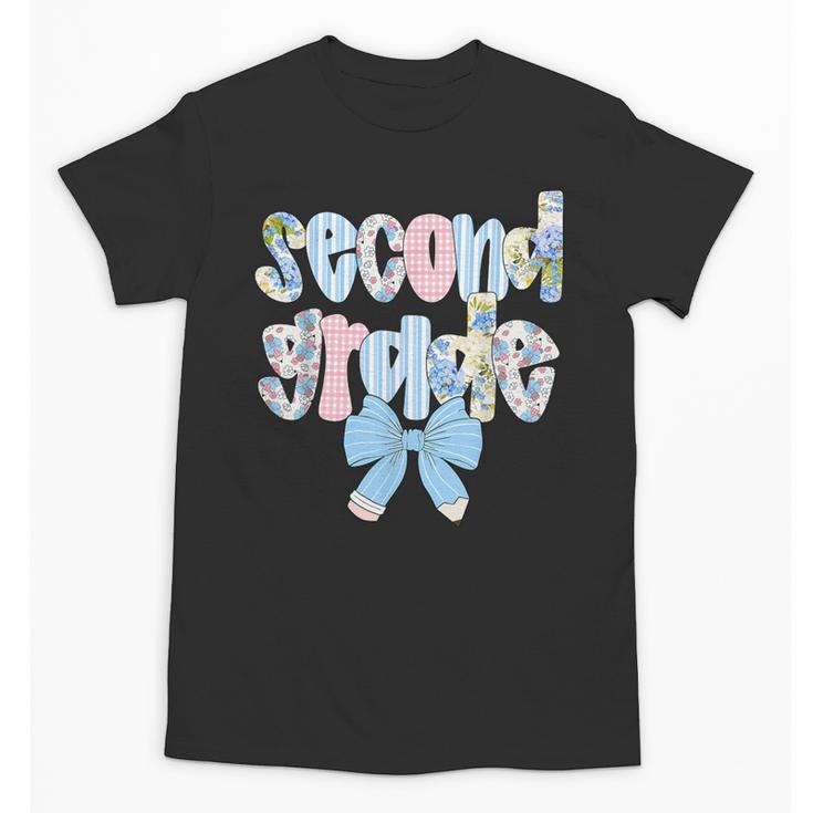 Second Grade Coquette Bow Pencil First Day Back To School Unisex T-Shirt