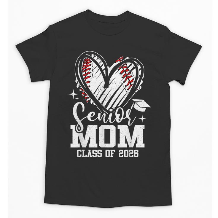 Senior Mom Class Of 2026 Baseball Graduation Heart Unisex T-Shirt