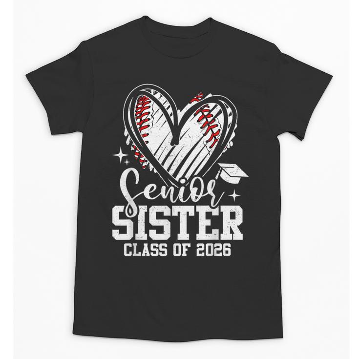 Senior Sister Class Of 2026 Baseball Graduation Heart Unisex T-Shirt