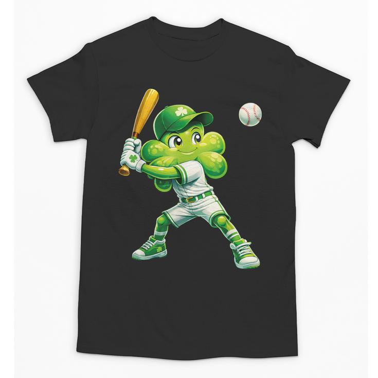 Shamrock Playing Baseball St Patricks Day Men Boys Kid Unisex T-Shirt