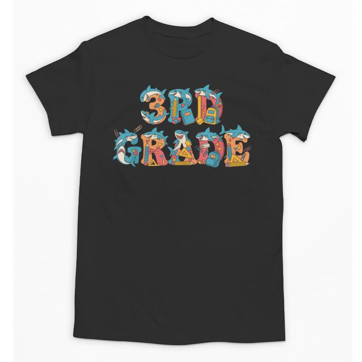 Shark Third Grade Back To School Kids Boys Girls Unisex T-Shirt
