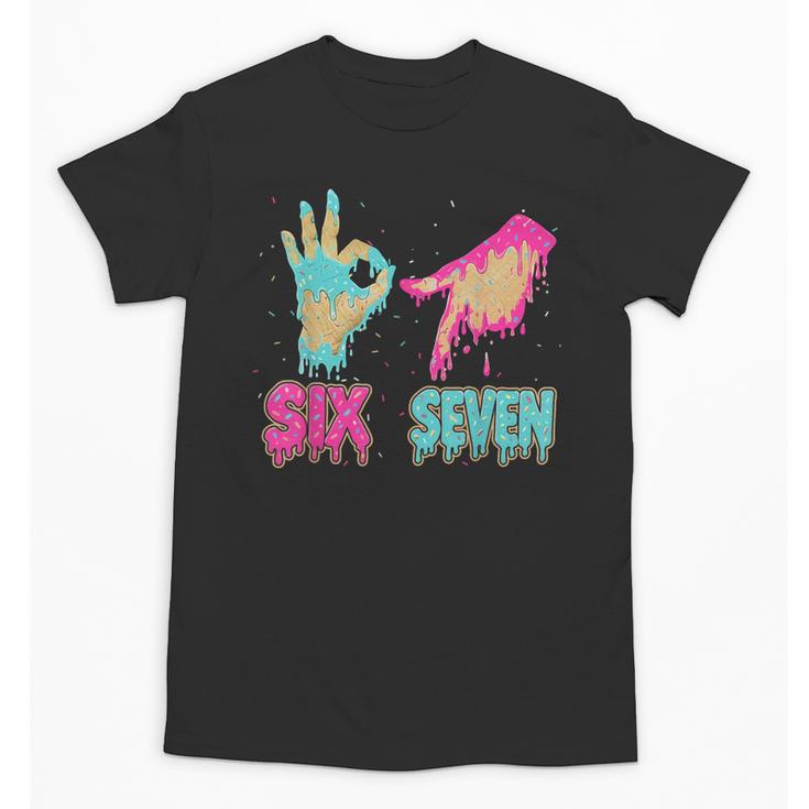 Six Seven 67 Meme Ice Cream Drip Baseball For Boy Kids Unisex T-Shirt