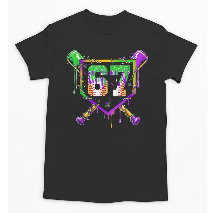 Six Seven Mardi Gras Baseball Sports Party Unisex T-Shirt