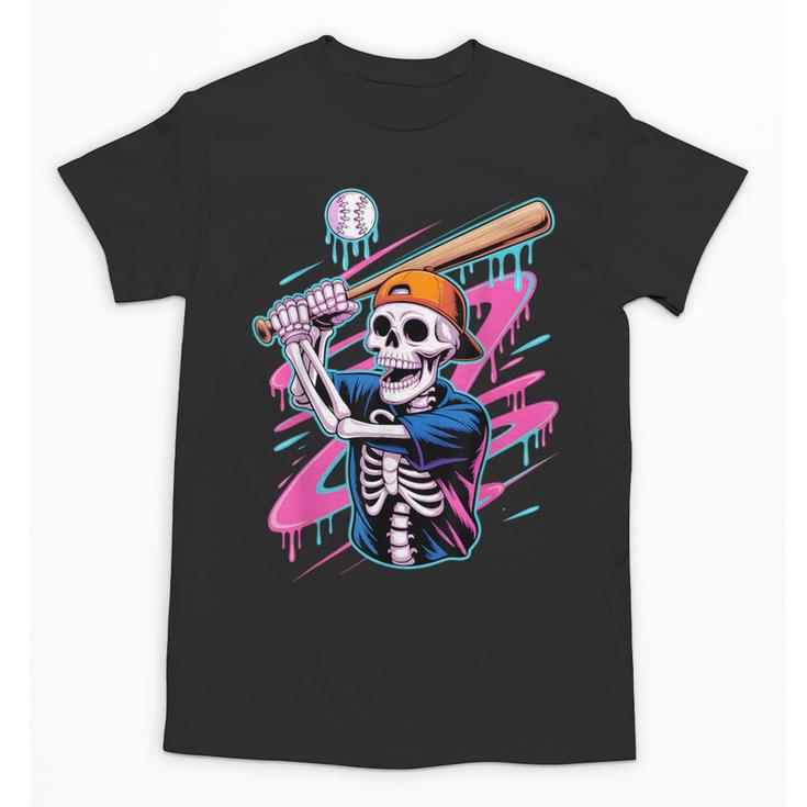 Skeleton Baseball Drip Boy Youth Dripping Baseball Halloween Unisex T-Shirt