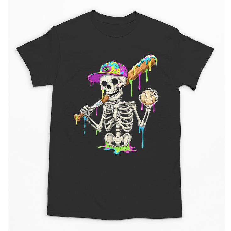 Skeleton Baseball Drip Boys Ice Cream Drip Youth Baseball Unisex T-Shirt
