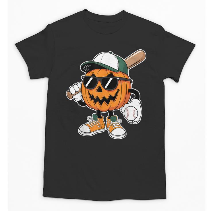 Spooky Jack O Lantern Baseball Halloween Costumes Boys Unisex T-Shirt