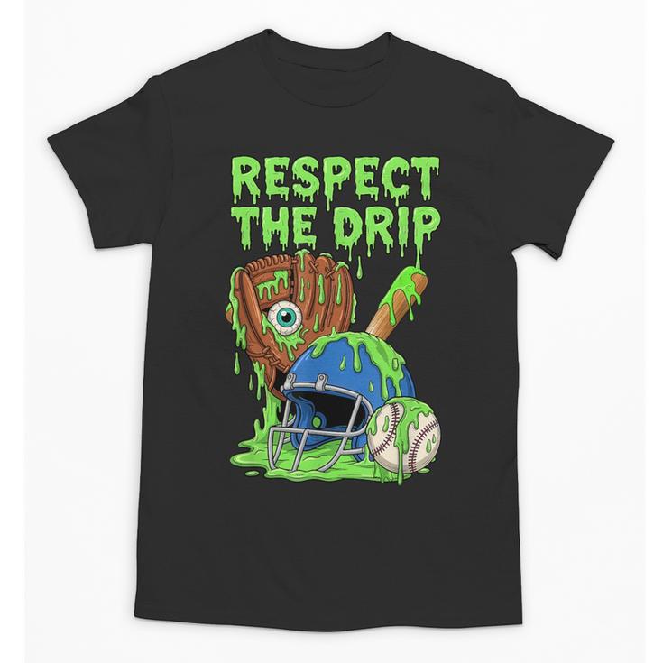 Spooky Zombie Respect The Drip Baseball Halloween Unisex T-Shirt