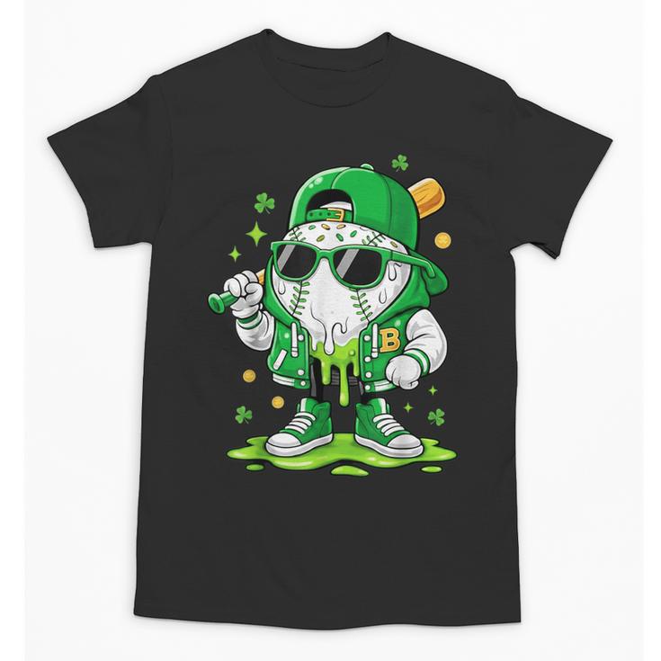 St Patrick Day Baseball Drip Ice Cream Men Boys Kids Unisex T-Shirt