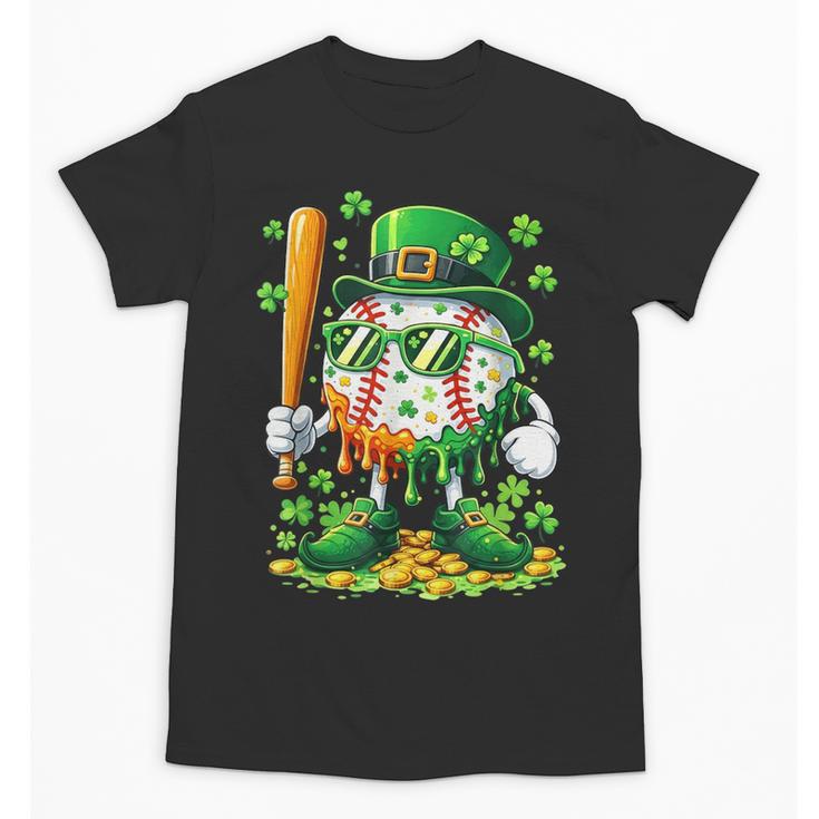 St Patricks Day Baseball Ice Cream Baseball Player Cartoon Unisex T-Shirt