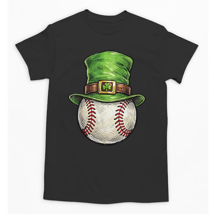 St Patricks Day Baseball Player Leprechaun Hat Men Boys Kids Unisex T-Shirt