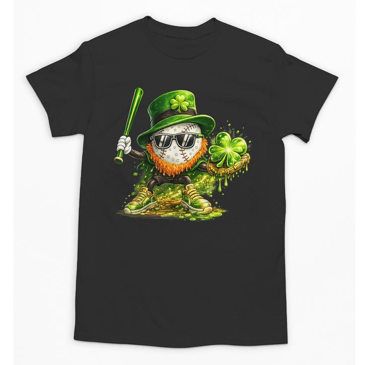 St Patrick’s Day Baseball Shamrock Player Unisex T-Shirt