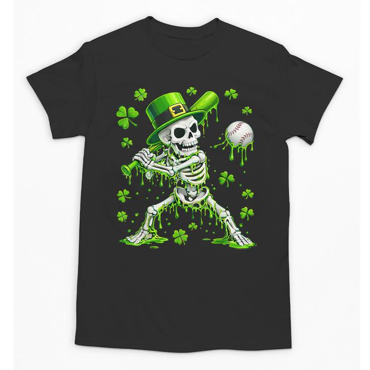 St Patricks Day Baseball Skeleton Irish Leprechaun Hat Boys Unisex T-Shirt