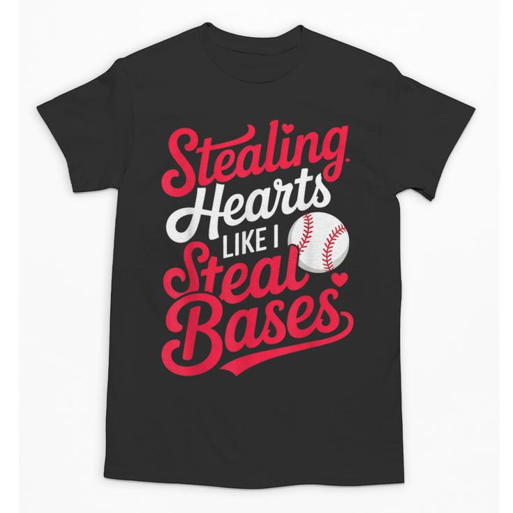 Stealing Hearts Like I Steal Bases Cute Baseball Boys Unisex T-Shirt