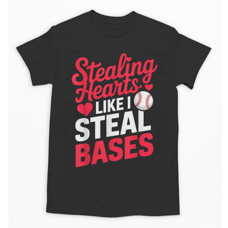 Stealing Hearts Like I Steal Bases Cute Baseball Valentine Unisex T-Shirt