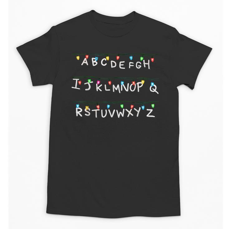 Stranger Wall Alphabet Lights Spooky Back To School Unisex T-Shirt