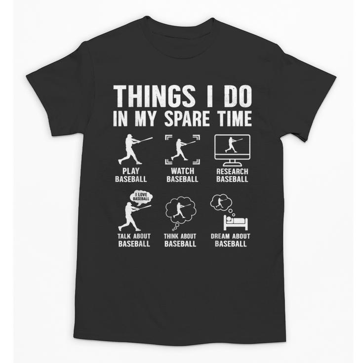 Things I Do In My Spare Time Baseball Lovers Kids Boys Unisex T-Shirt