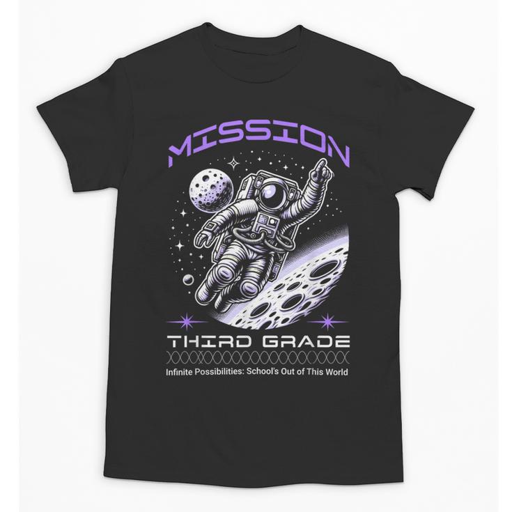 Third Grade Back To School Space Rocket Astronaut Unisex T-Shirt
