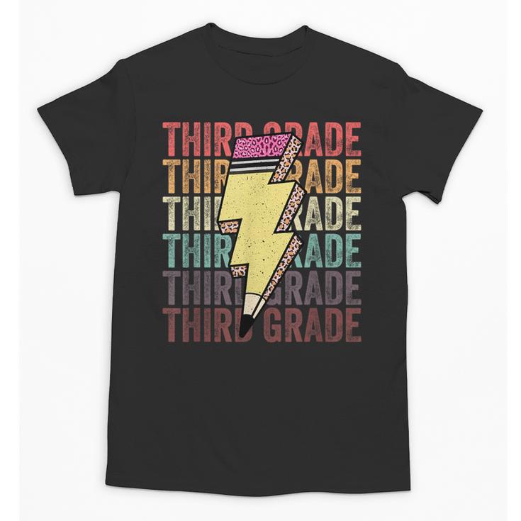Third Grade Lightning Bolt Pencil 1st Day Of Back To School Unisex T-Shirt