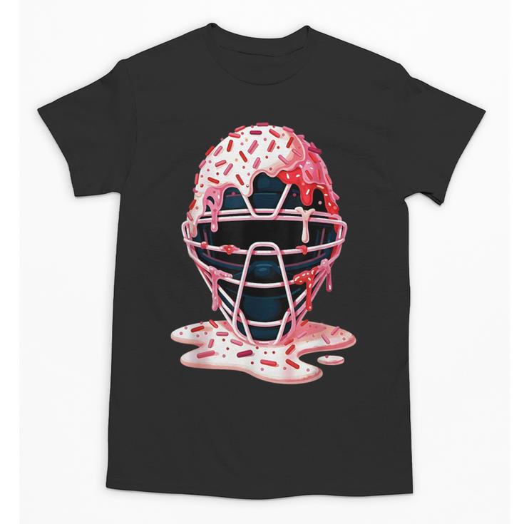 Valentine Baseball Catcher Mask Ice Cream Drip Tee For Boys Unisex T-Shirt