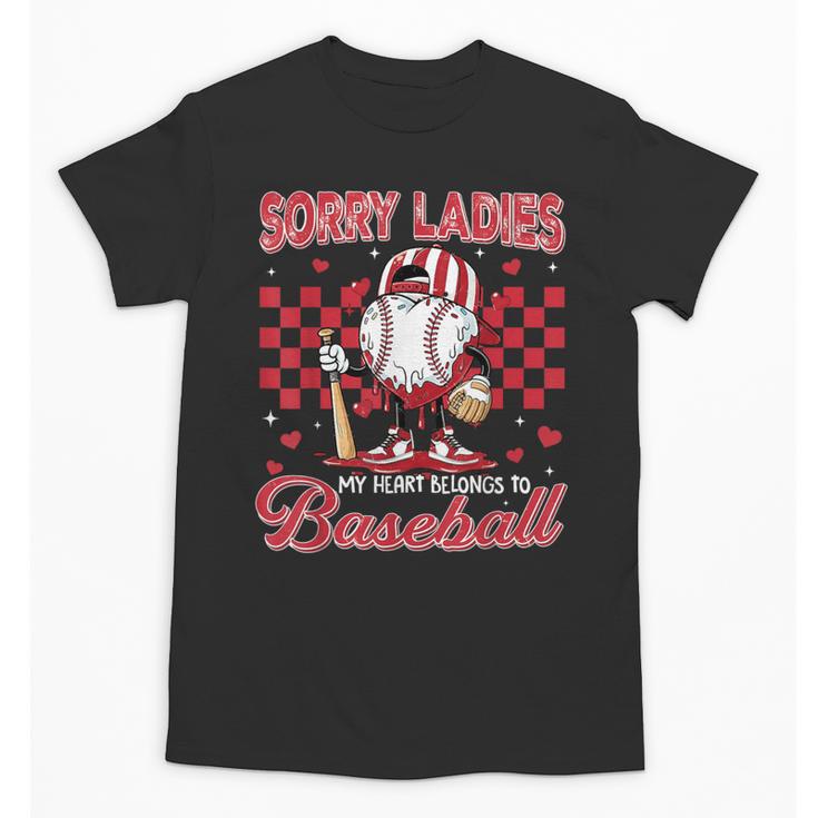 Valentine My Heart Belongs Baseball Lover Boy Men Unisex T-Shirt