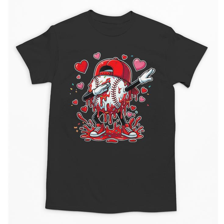 Valentines Baseball Toddler Boys Kids Dabbing Baseball Drip Unisex T-Shirt